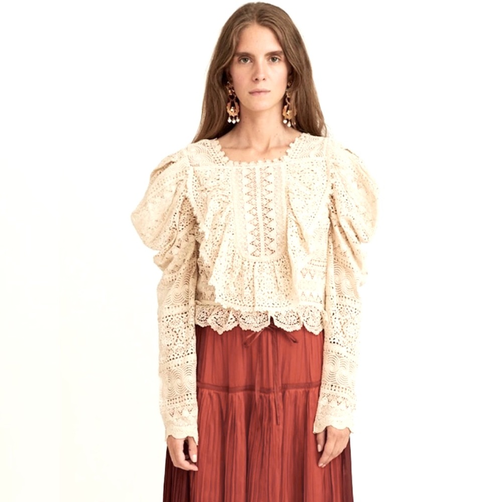 Ulla Johnson; NWT; Eloise lace blouse; Cream; Size 4